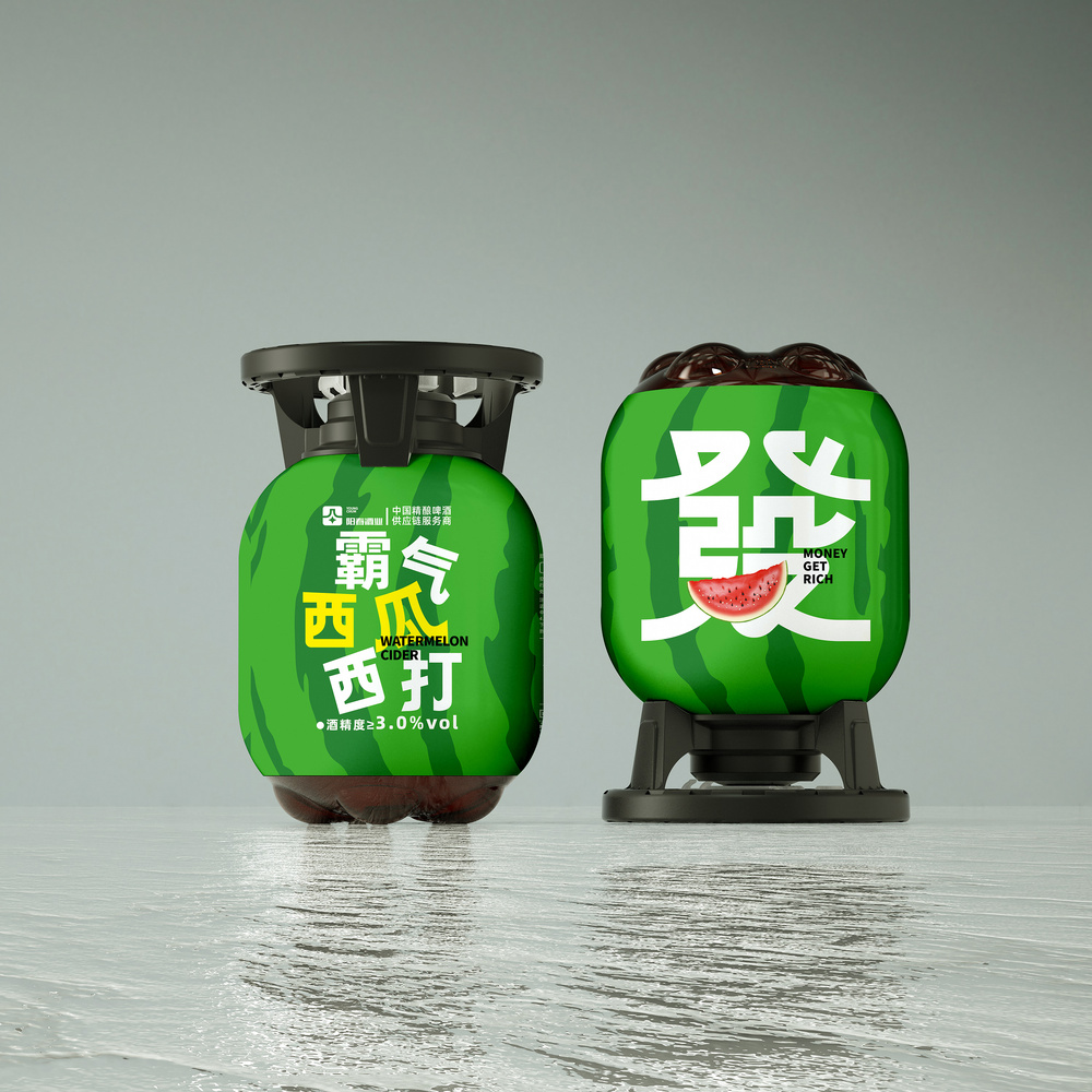 陽(yáng)春啤酒三升桶西瓜西打