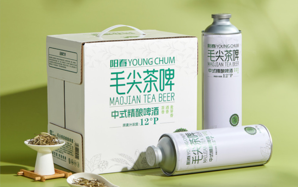 陽(yáng)春啤酒毛尖茶啤1L